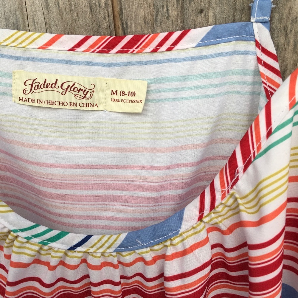 Faded Glory Striped Sleeveless Spaghetti Strap Tank Top Medium - Picture 5 of 7